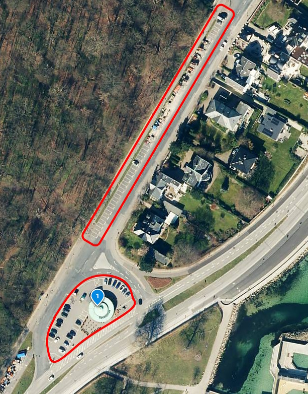 Parkering ved Café Jorden Rundt